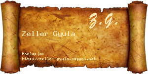 Zeller Gyula névjegykártya